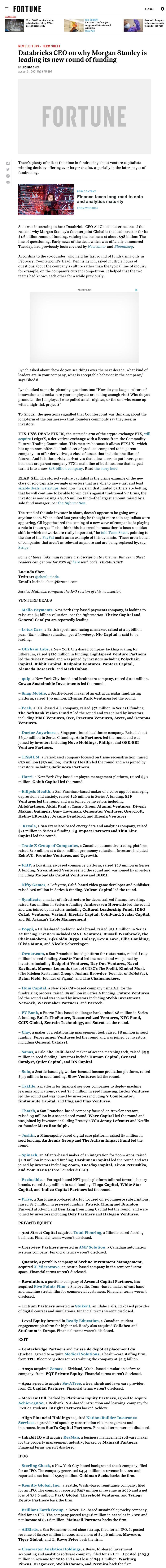 Harri Golub Capital investment mentioned by Fortune Magazine